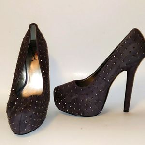 Grey studded 6inch stiletto's